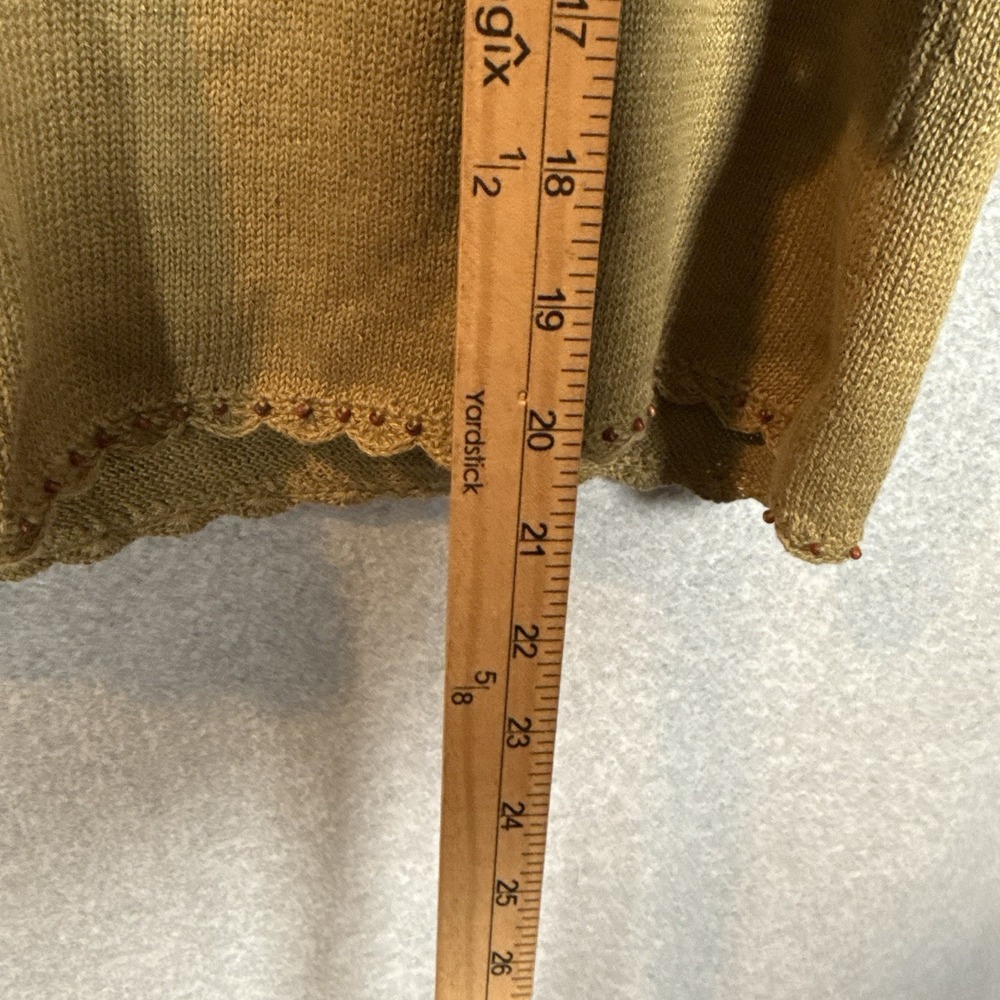 Marisa Christian Tank Top Womens XL Vintage Olive Green Beaded Knit - Picture 6 of 7